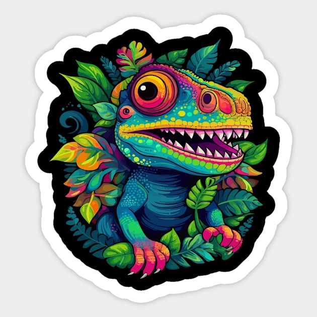 Chameleon Smiling Sticker by JH Mart